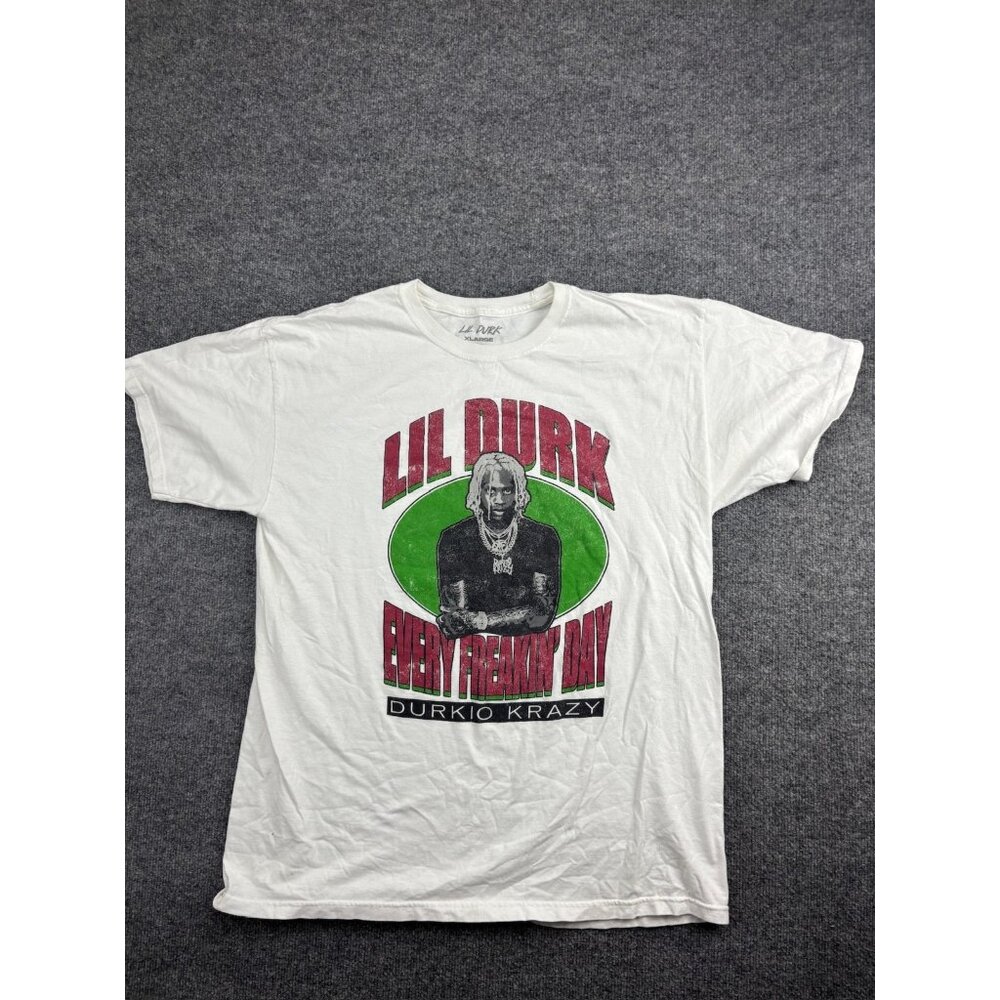 Lil Durk Short‎ Sleeve T-Shirt Men's XL White Every Freakin Day Durkio Krazy